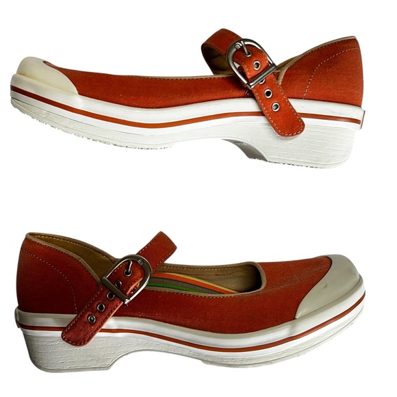 DANSKO Vegan Valerie Chunky Buckle Canvas Mary Jane Orange Size 39 / US 8.5 / 9 - Picture 5 of 9